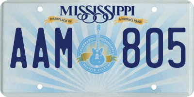 MS license plate AAM805