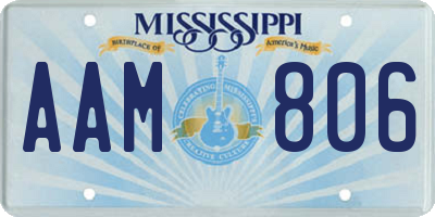 MS license plate AAM806