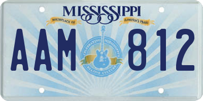 MS license plate AAM812