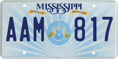 MS license plate AAM817