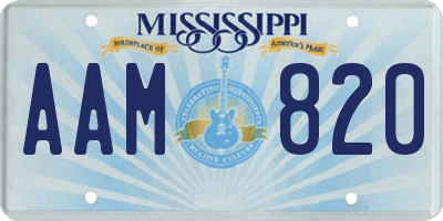 MS license plate AAM820