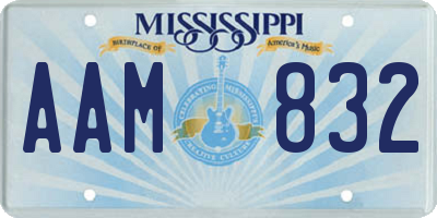 MS license plate AAM832