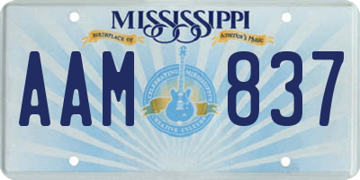 MS license plate AAM837