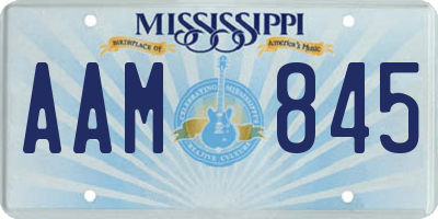 MS license plate AAM845