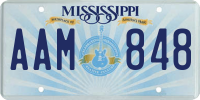 MS license plate AAM848