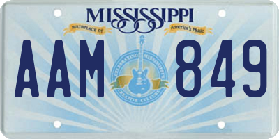 MS license plate AAM849