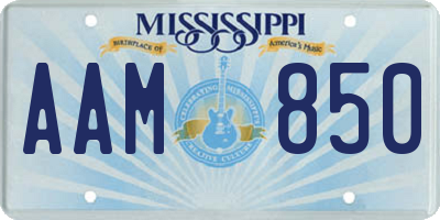 MS license plate AAM850