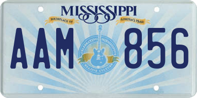 MS license plate AAM856