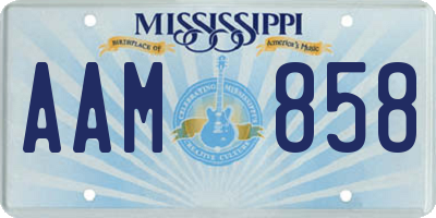 MS license plate AAM858