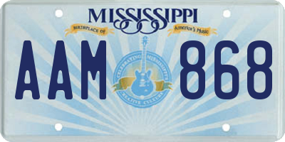 MS license plate AAM868