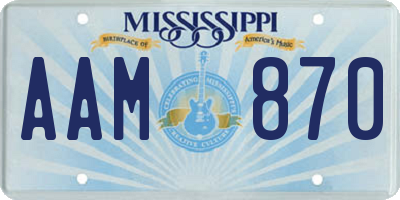 MS license plate AAM870