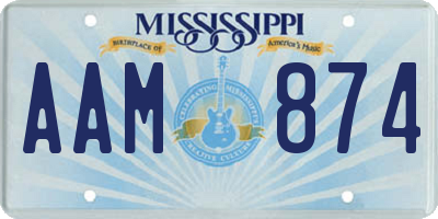 MS license plate AAM874