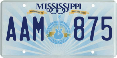 MS license plate AAM875