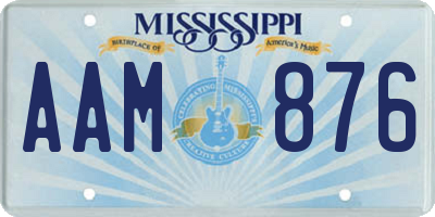 MS license plate AAM876