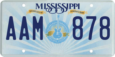 MS license plate AAM878