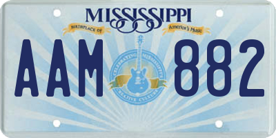 MS license plate AAM882