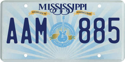 MS license plate AAM885