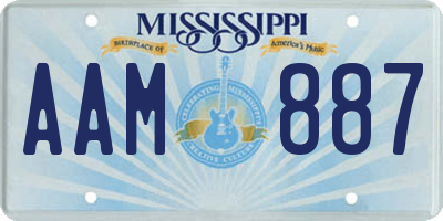 MS license plate AAM887