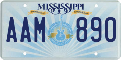 MS license plate AAM890