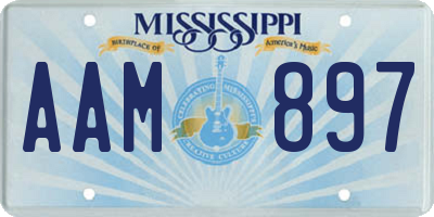 MS license plate AAM897