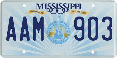 MS license plate AAM903