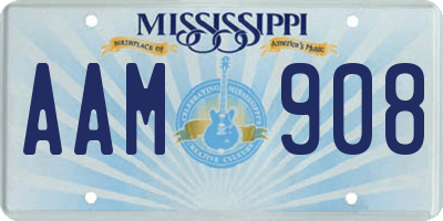 MS license plate AAM908