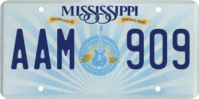 MS license plate AAM909