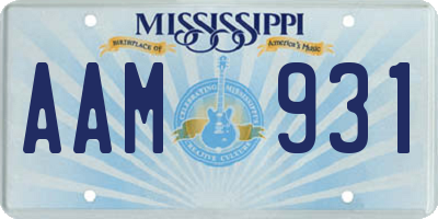 MS license plate AAM931