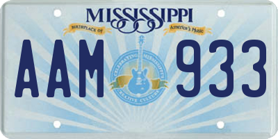 MS license plate AAM933