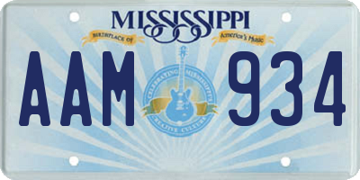 MS license plate AAM934