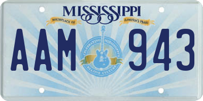 MS license plate AAM943