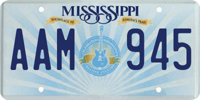 MS license plate AAM945