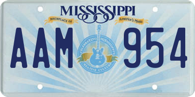 MS license plate AAM954