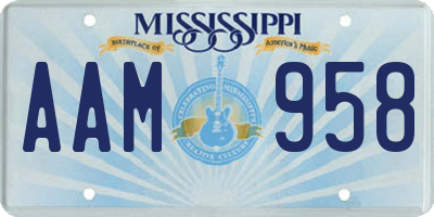 MS license plate AAM958