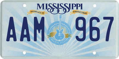 MS license plate AAM967