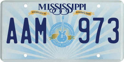 MS license plate AAM973