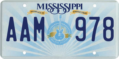 MS license plate AAM978