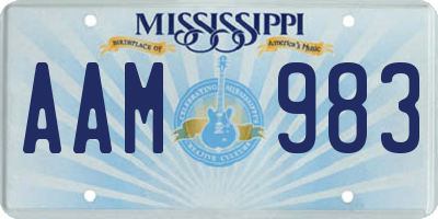 MS license plate AAM983