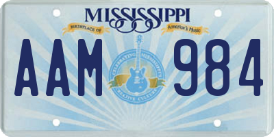 MS license plate AAM984