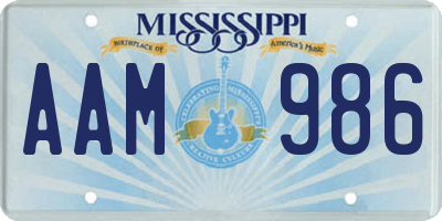 MS license plate AAM986