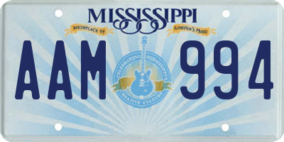 MS license plate AAM994