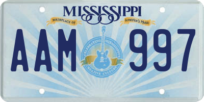 MS license plate AAM997