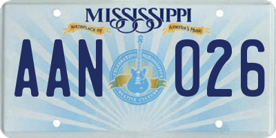 MS license plate AAN026