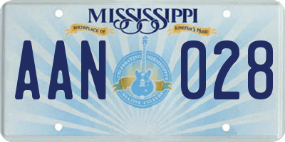 MS license plate AAN028