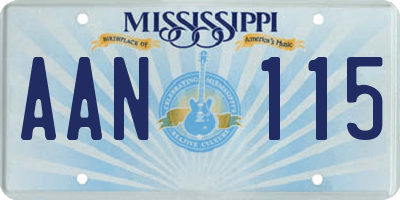 MS license plate AAN115