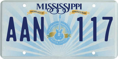 MS license plate AAN117