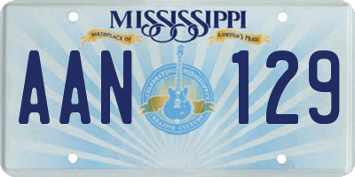 MS license plate AAN129