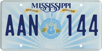 MS license plate AAN144