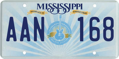 MS license plate AAN168