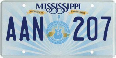 MS license plate AAN207